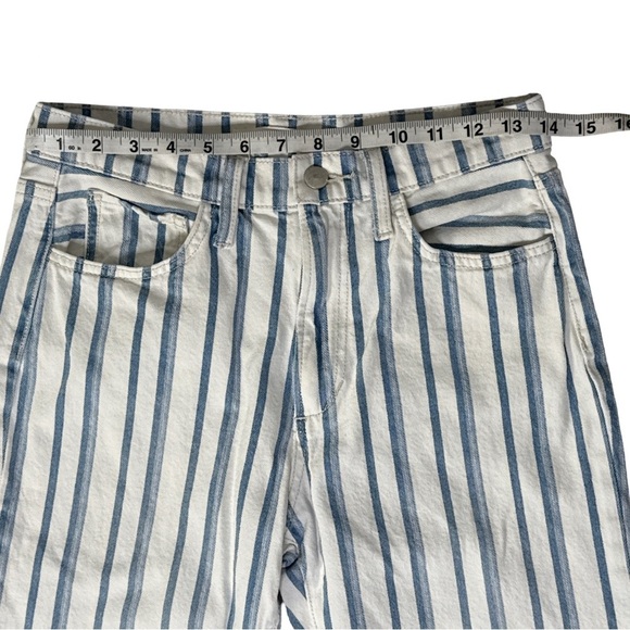 Joe’s Jeans The Blake High Rise Wide Leg Crop Jeans Blue White Striped Size 26 - Picture 9 of 10